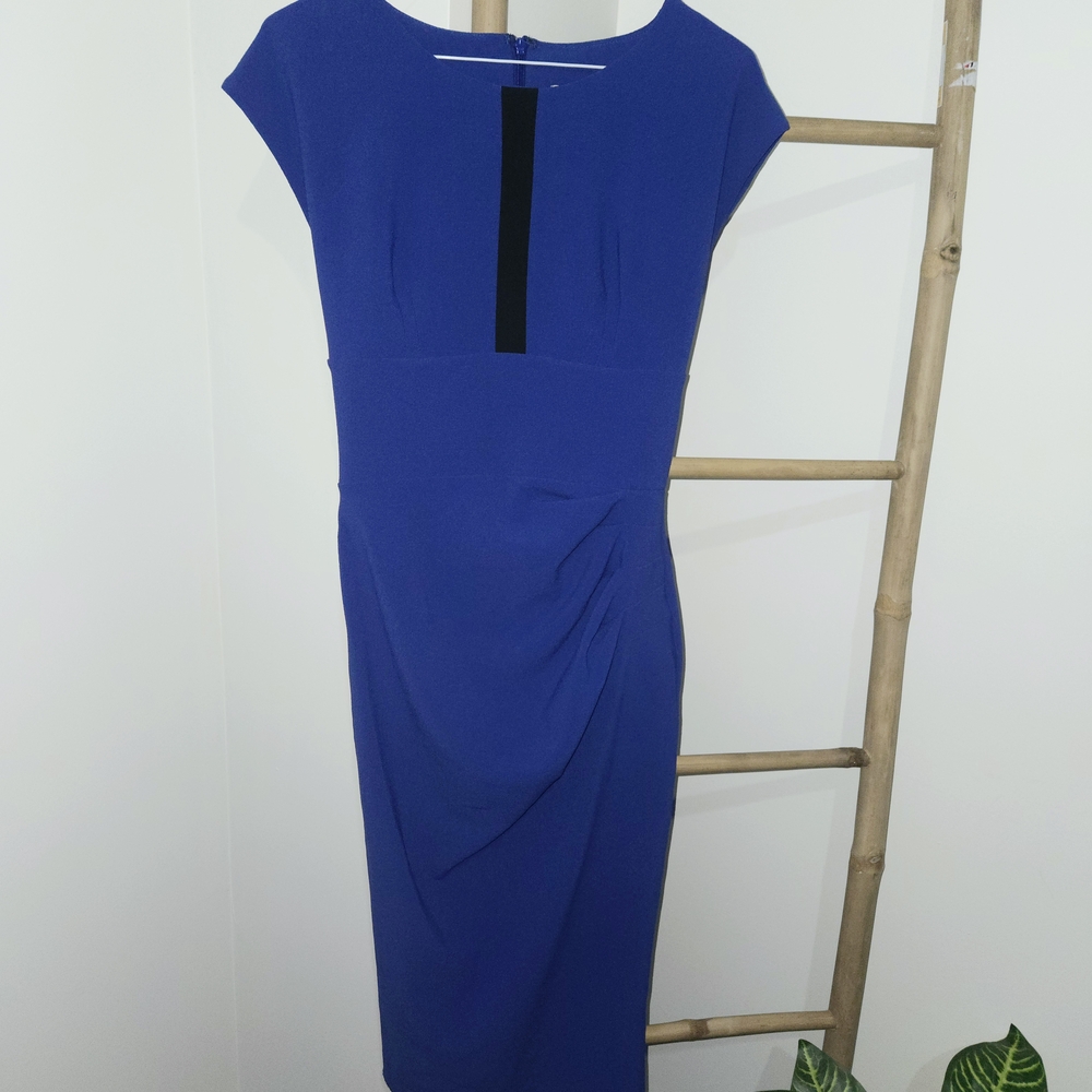 Diva Blue Sheath Dress with Bateau Neckline